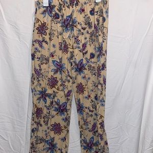 floral cream pants